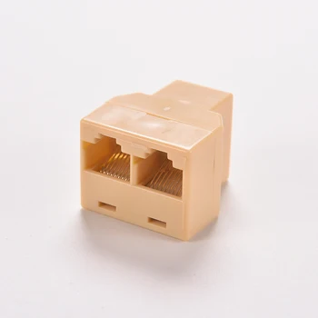 Konnektör Adaptörü DZ517 RJ45 Çoğaltıcı Ethernet uzatma kablosu 1 ila 2 8P8C Dişi Soket Ağ Modüler Fiş LAN Y Splitter
