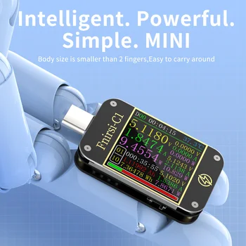 FNIRSI-C1 Tip-C PD Tetik USB-C Voltmetre Ampermetre Hızlı Şarj Protokolü Test Tipi C Metre Güç Bankası test cihazı PC Yazılımı İle