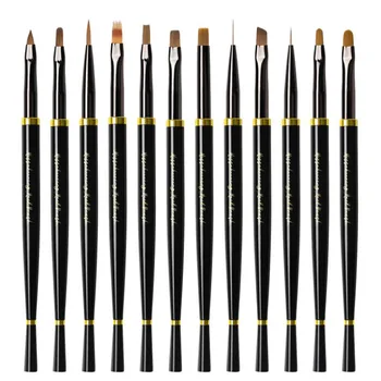 1 adet Nail Art Desen Boyama Çivi Kalem Oyma Fırçası Akrilik Fırçalar UV Jel Uzatma Oluşturucu Kaplama Çizim Kalem DIY