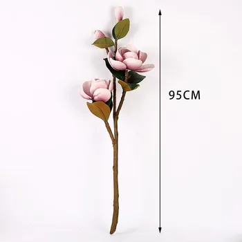 95cm Uzun Kutup 4 PU Manolya Çiçek yapay çiçek Ev Düğün Otel Restoran Ofis Dekorasyon Çiçek Sahte Bitkiler DIY