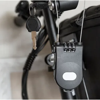 3 Haneli Güvenlik Kodu Kablo Kilidi Şifre Uzun Silindir Arabası Asma Kilit Halat Bisiklet Parçaları Mini Uzatılabilir Tel Anti Hırsızlık
