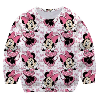 Bebek Kız Erkek Minnie Mouse Tişörtü Çocuk sıcak tutan kaban Karikatür Tişörtü Sonbahar Bahar Bebek Mickey Mouse Giysileri 1-14Y