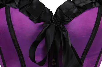 Büstiyer korse seksi iç çamaşırı burlesque kostüm saten vintage gotik egzotik üst korse korsett kadınlar için mor siyah victoria