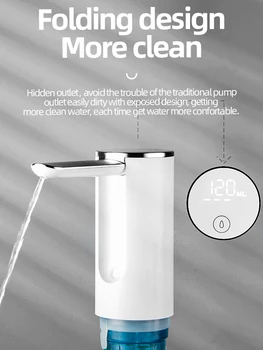 Xiaomi İçecek Katlanır su sebili Su Şişesi Pompası USB Şarj Otomatik Varil Su Emici Masaüstü Maden Suyu Dispen
