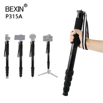 BEXIN P315A profesyonel monopod alüminyum alaşım 5-section SLR kamera smartphone için uygun teleskopik el kutup