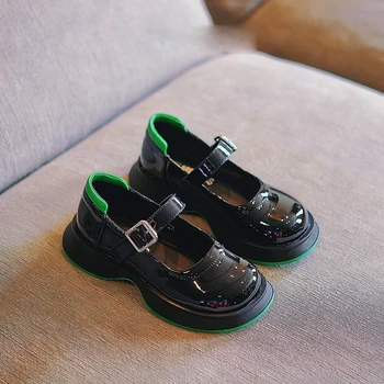Çocuklar Prenses Ayakkabı Bebek Kız Ayakkabı Çocuk Marka Patent deri ayakkabı Siyah Elbise Ayakkabı Moda Platformu Mary Jane Sonbahar
