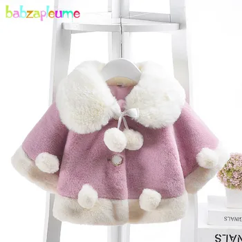 Sonbahar Kış Çocuk Ceketler Yenidoğan Bebek Kız Kürk Mont Sevimli Prenses Sıcak Polar Bebek Giyim Yürümeye Başlayan Giysi BC1800