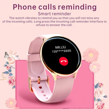 2022 Yeni Moda kadın akıllı saat Tam Ekran Touchİ P68 Su Geçirmez Bilezik nabız monitörü Bayan Saatler Android IOS İçin