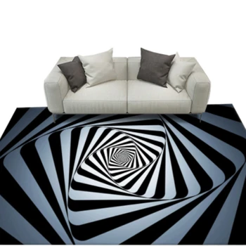 3D Vortex Illusion Halı giriş kapısı paspası Soyut Geometrik Optik Paspas kaymaz Zemin Mat Oturma Odası Dekor Halı