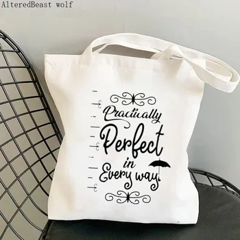 Kadın Alışveriş Pratik Olarak Her Şekilde Mükemmel Mary Poppins Çantası Harajuku kanvas alışveriş çantası kız çanta Tote Omuz Bayan Çantası