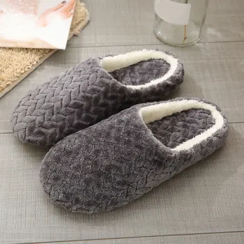 1 Çift Peluş Çift Terlik Sonbahar Kış Sıcak Ev Yumuşak Terlik Rahat Süet Terlik Kore Erkekler Kadınlar Unisex Kapalı ayakkabı