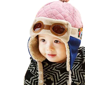 Serin Bebek Şapka Erkek Kız Pilot Aviator Şapka Kış Pamuk Sıcak Kulak Kapağı Bere Kap Çocuklar İçin