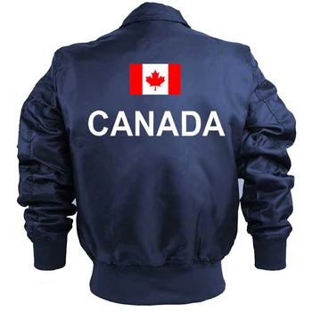 Bombacı Uçuş Ceket Kanada erkek Ceket Hava Kuvvetleri Pilot Ordu Rüzgarlık Dış Giyim Beyzbol Fermuar Mont Rüzgar Geçirmez Homme Giyim