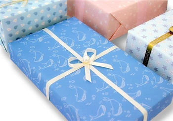10 adet Yeni Mavi balina okyanus yıldız mavi hediye ambalaj kağıtları Çocuklar Doğum Günü Yeni Yıl noel hediyesi Ambalaj Kağıtları Parti Kaynağı